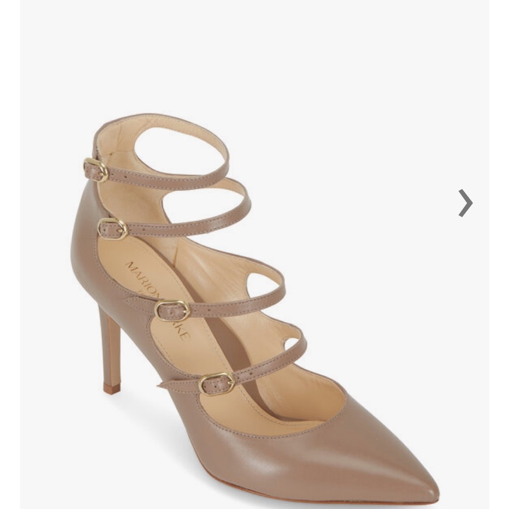 MARION PARKE Mitchell Sand Leather Multi Strap Pump
